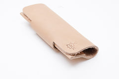 Etui à lunettes en cuir beige