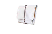 Grand porte-monnaie en cuir argent