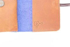 large money purse leather blue