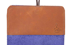 large money purse leather blue