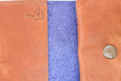large money purse leather blue