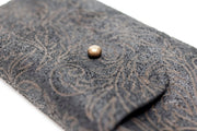 Poche à lunettes en cuir noir fantaisies