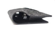 Poche à lunettes en cuir noir fantaisies