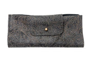 Poche à lunettes en cuir noir fantaisies