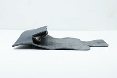 Pochette à lunettes en cuir gris