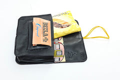 POCHETTE NOIRE À TABAC EN CUIR RECYCLÉ