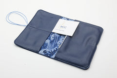 Portefeuille en cuir bleu marine
