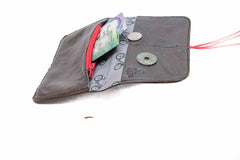 Portefeuille en cuir marron homme