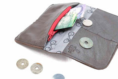 Portefeuille en cuir marron homme
