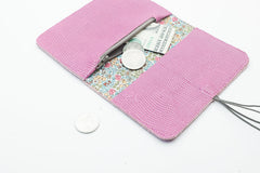 purple leather wallet for women