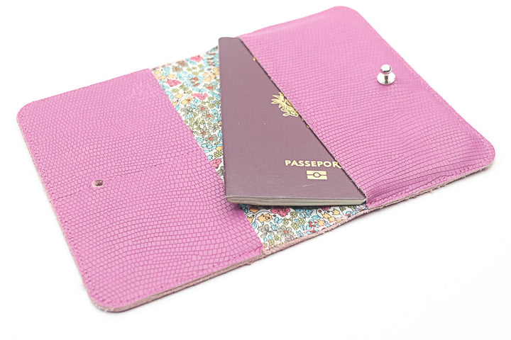 pink leather wallet for women