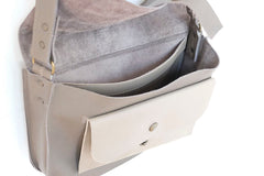 Brown leather handbag woman