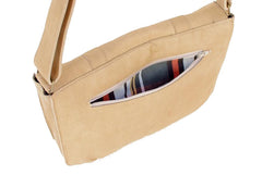 Besace cuir beige clair pour homme