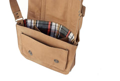 Besace cuir beige clair pour homme