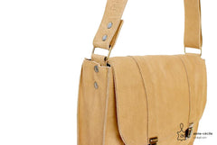 Besace cuir beige clair pour homme