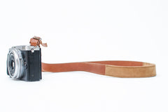 Short camera fuji leather brown leather