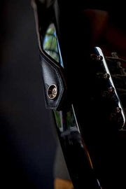 Guitar strap custom black leather