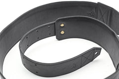 Guitar strap custom black leather