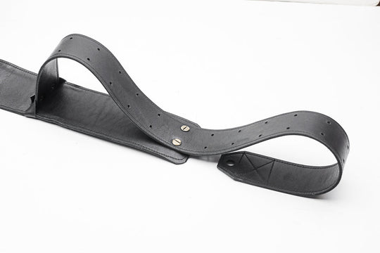 Guitar strap custom black leather