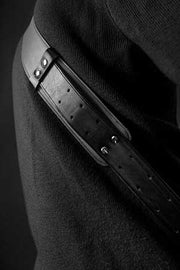 Guitar strap custom black leather