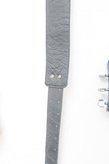 Green leather guitar strap
