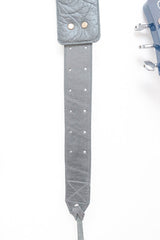 Green leather guitar strap
