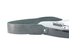 Green leather guitar strap