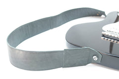 Green leather guitar strap