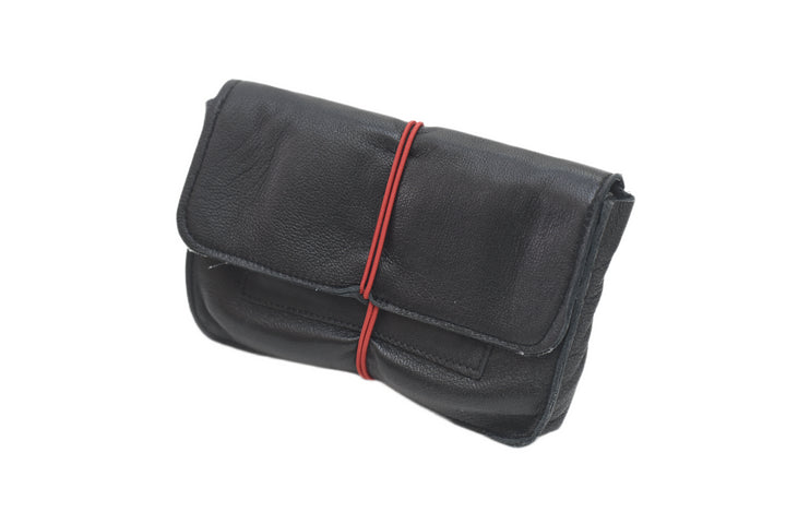 Blague à tabac cuir noir recyclé