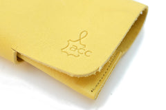 Etui à lunette en cuir Jaune