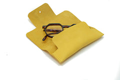Etui à lunette en cuir Jaune