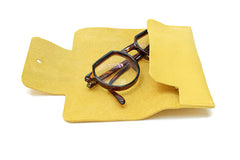 Etui à lunette en cuir Jaune