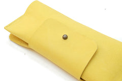 Etui à lunette en cuir Jaune