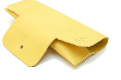 Etui à lunette en cuir Jaune
