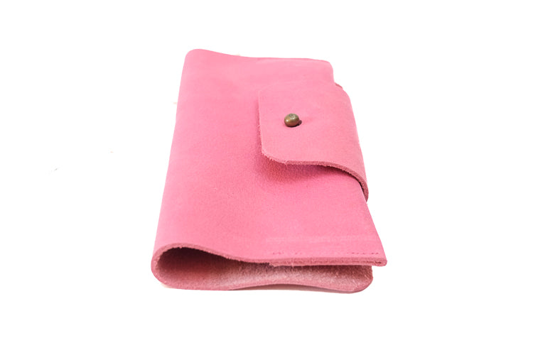 Pink glass leather case 