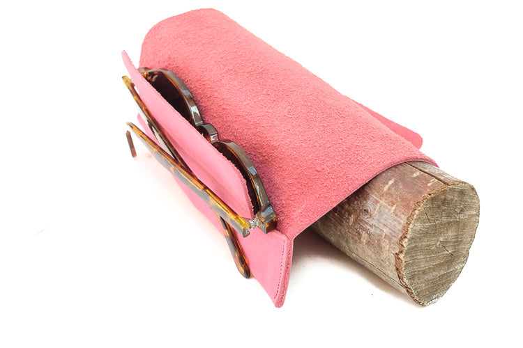 Pink glass leather case 