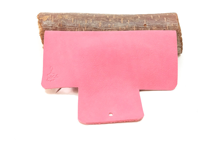 Pink glass leather case 
