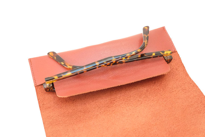 Cognac glass leather case 