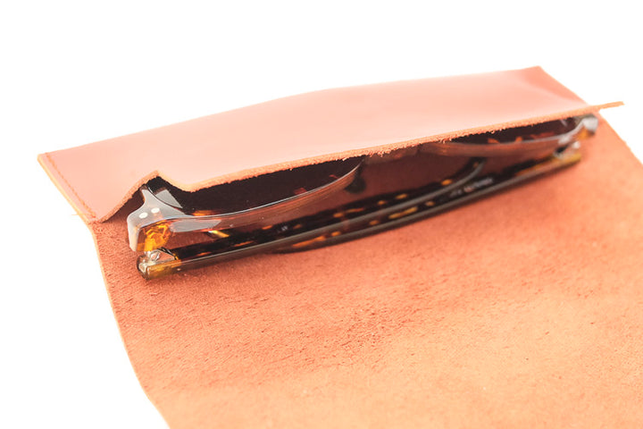 Cognac glass leather case 