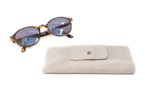 Etui lunettes cuir nacré