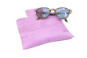 Pink suede glass case 