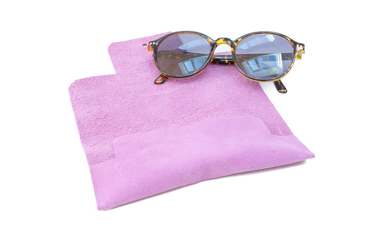 Pink suede glass case 