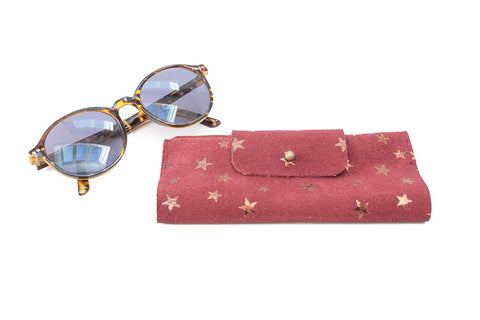 Etui lunettes bordeaux étoiles