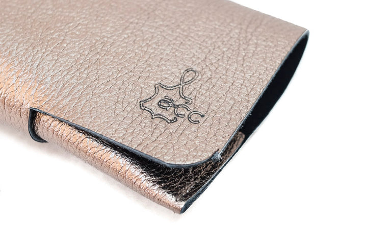 Bright leather glass case