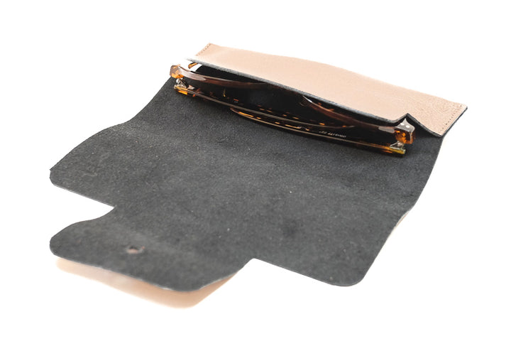 Bright leather glass case