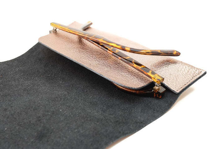 Bright leather glass case