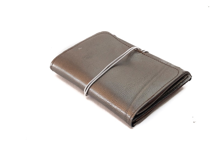 Grand porte-monnaie en cuir bronze