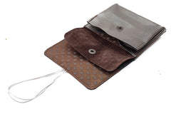 Grand porte-monnaie en cuir bronze