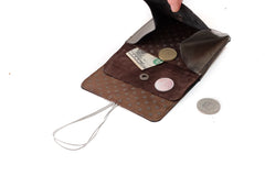 Grand porte-monnaie en cuir bronze