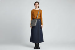 Grand Sac à main cuir gris